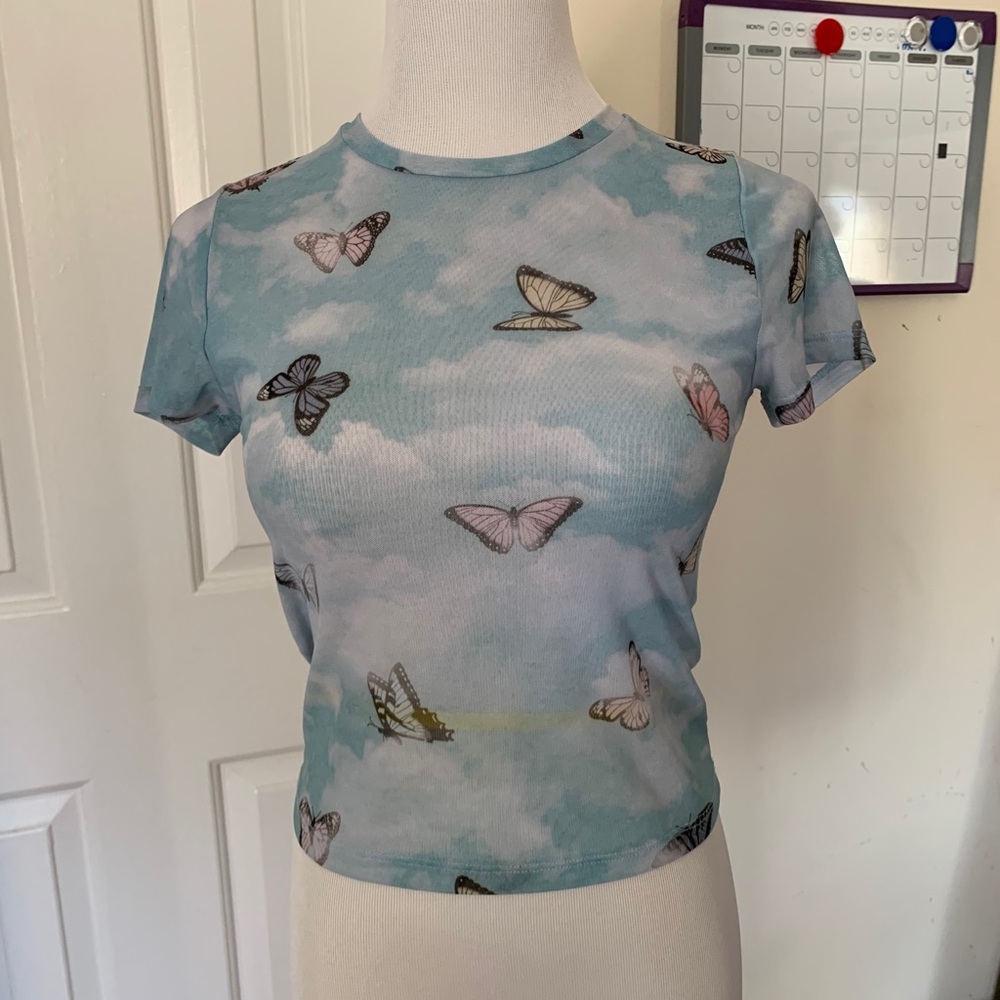Butterfly see through shirt